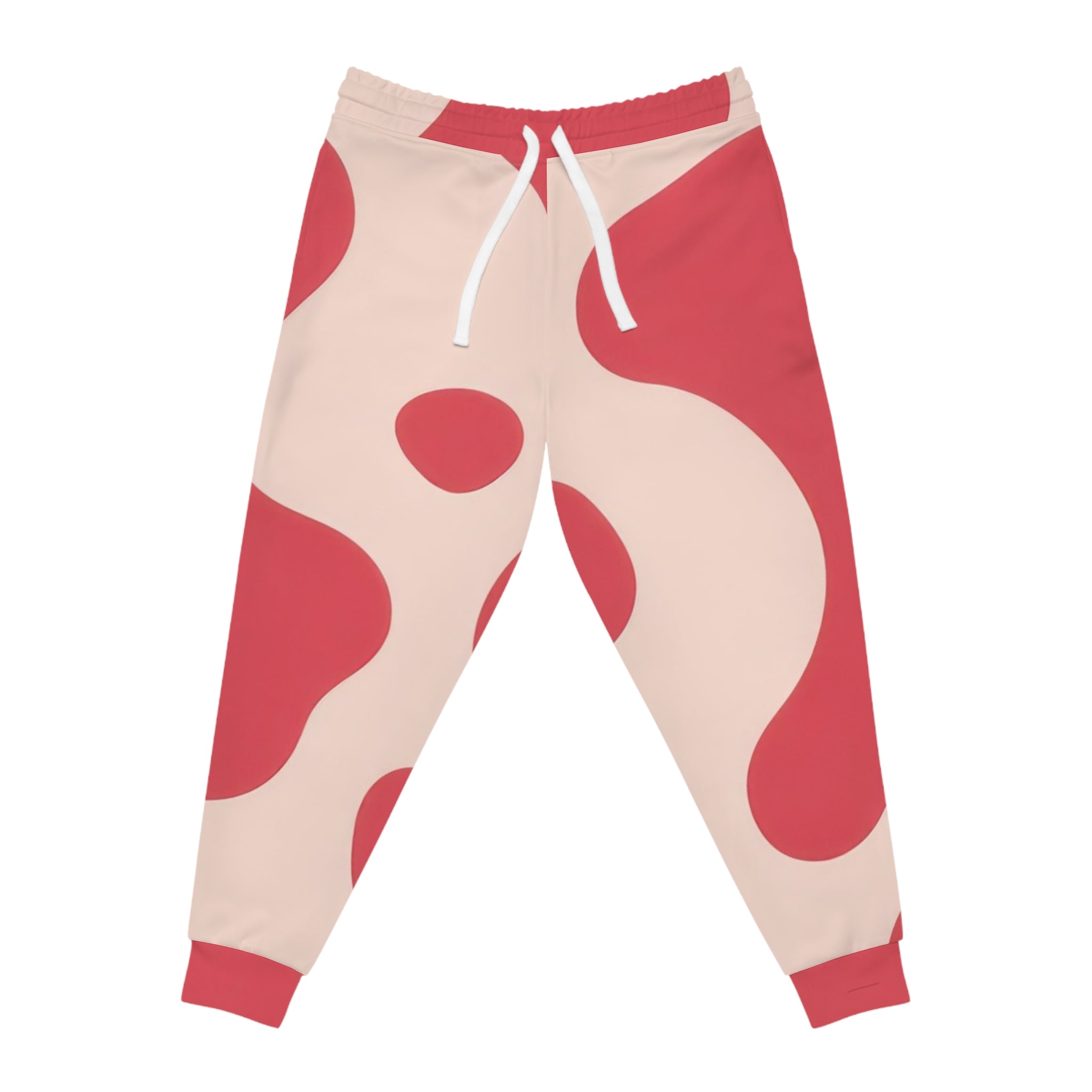 Red Jungle Cow Athletic Joggers (AOP), Artsulli - Art is Long, Life is Short, All Over Prints, Size, S, Color, Seam thread color automatically matched to design, , , 13567809503964635792
