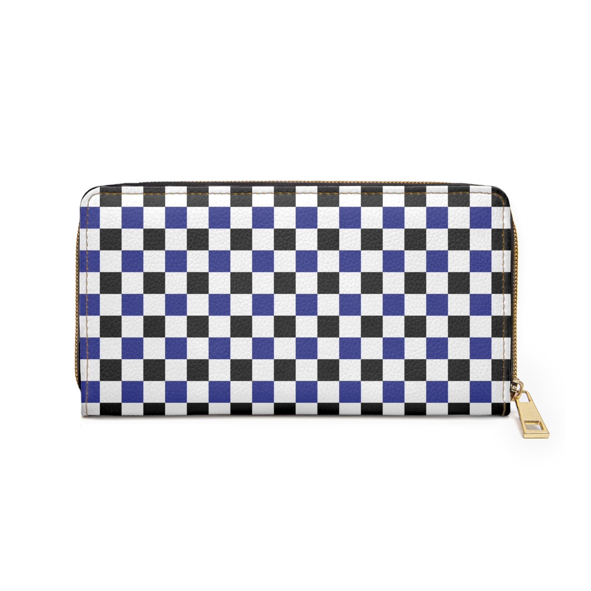 Checkerboard II Blue White and Black Zipper Wallet, Artsulli - Art is Long, Life is Short, Accessories, , , , , , , 