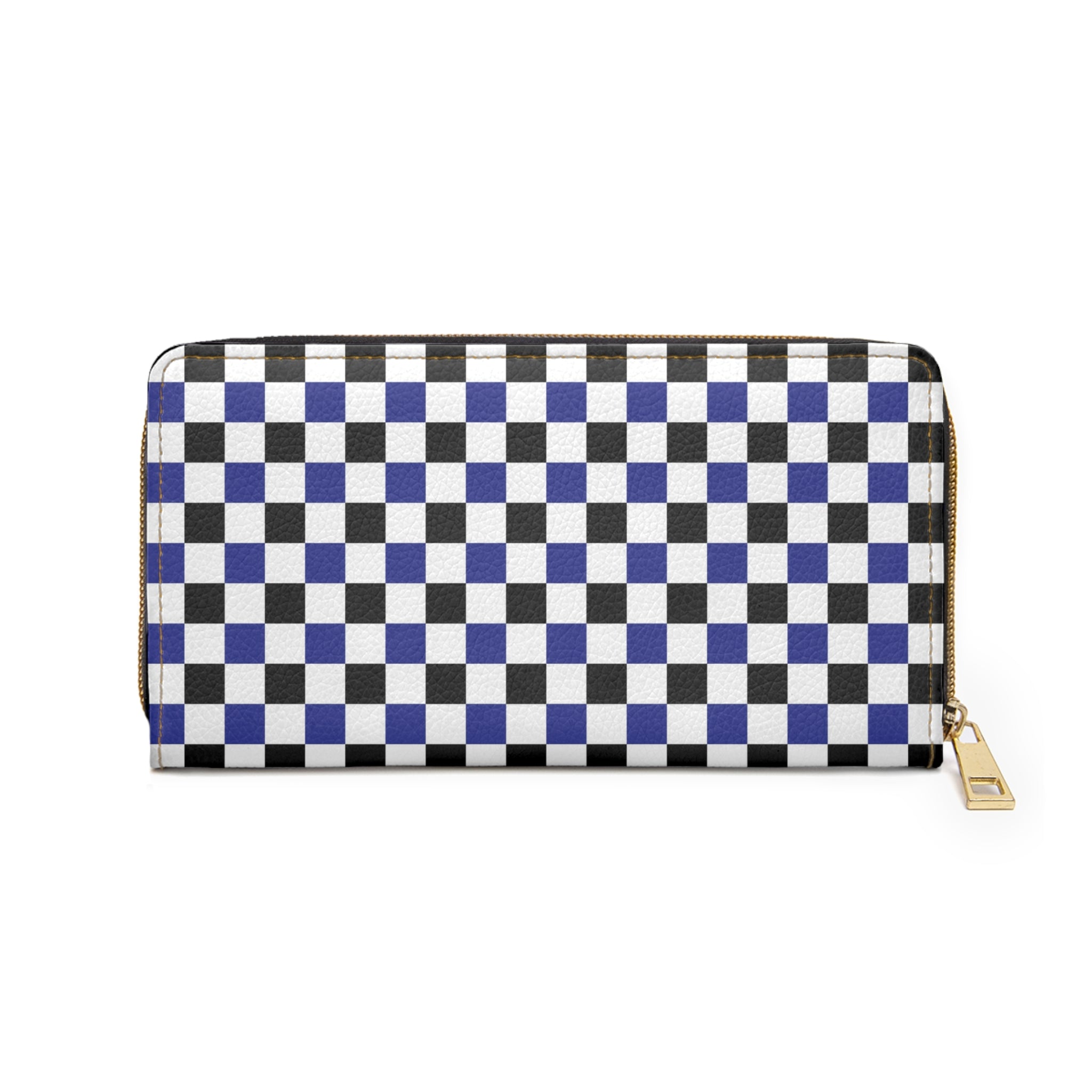 Checkerboard II Blue White and Black Zipper Wallet, Artsulli - Art is Long, Life is Short, Accessories, , , , , , , 