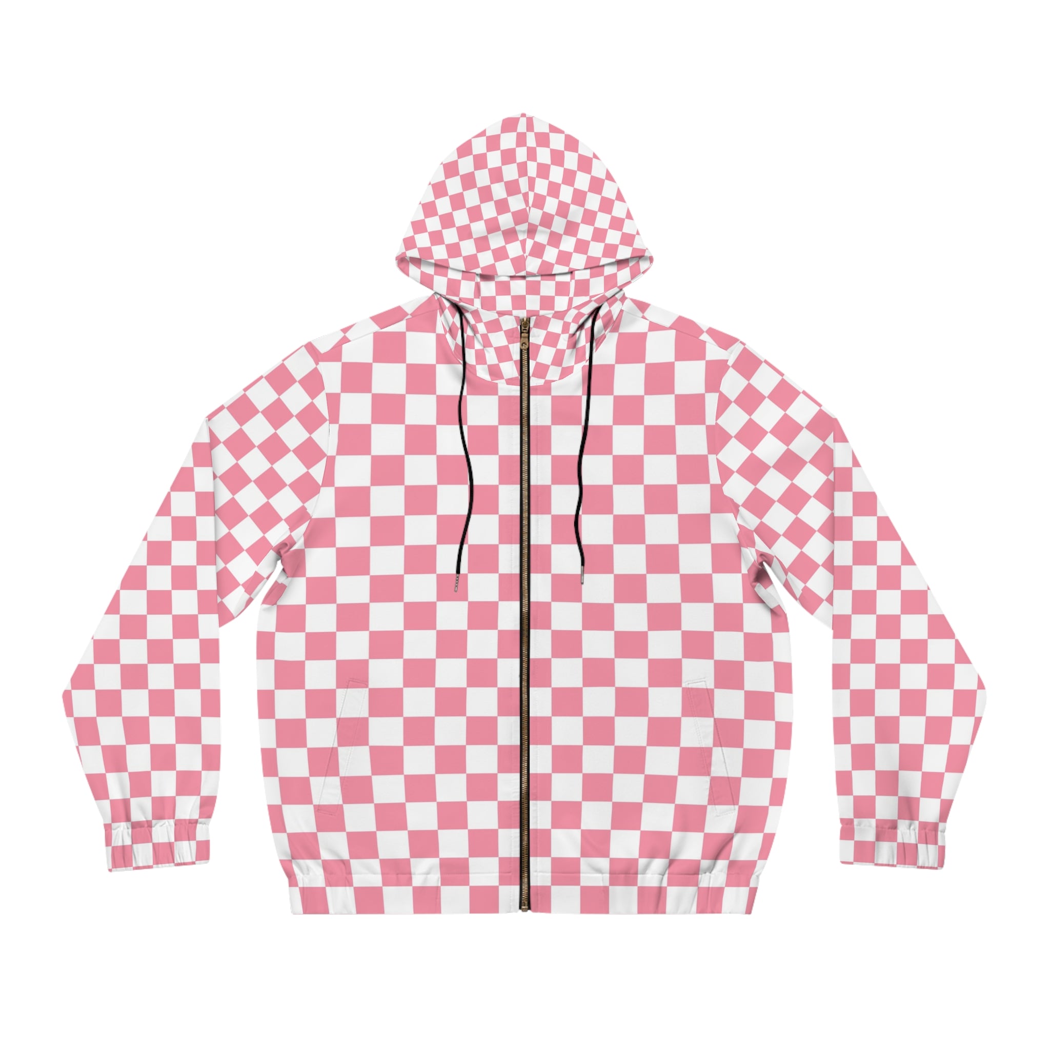 Brigandine Checkered Scene Men's Full-Zip Hoodie (AOP)