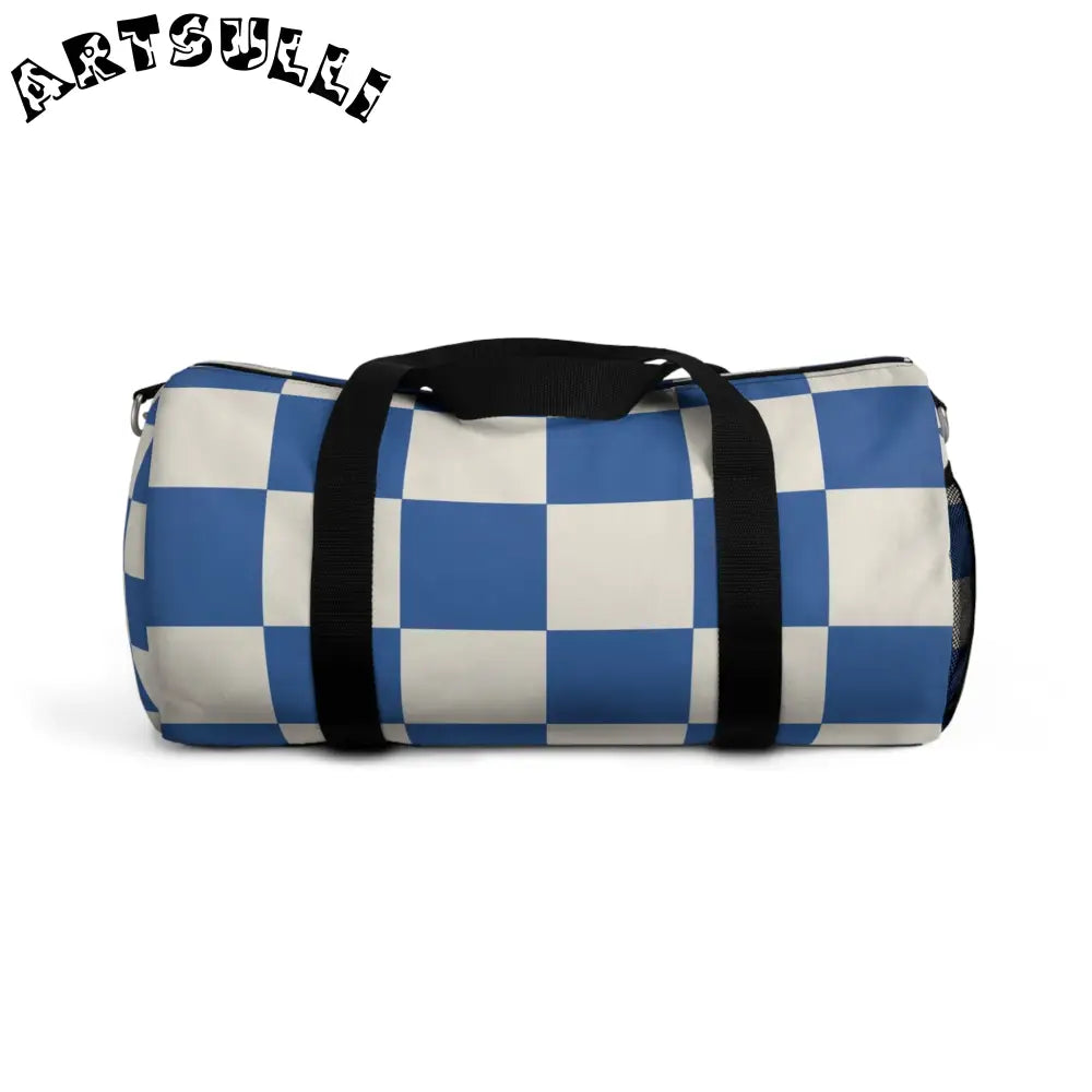 JAKKOUTTHEBXX Checkerboard Blue Duffel Bag JAKKOUTTHEBXX Artsulli