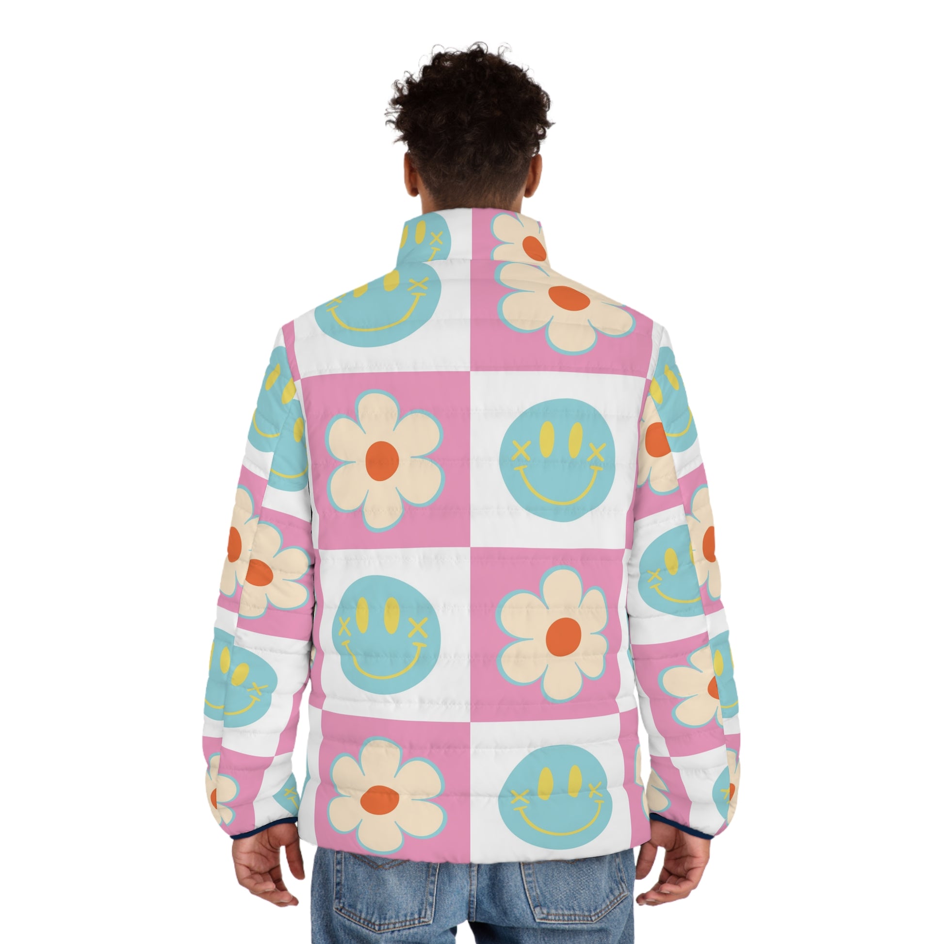 Madotsukis Grin Bloom Men's Puffer Jacket (AOP), Artsulli - Art is Long, Life is Short, All Over Prints, , , , , , , 