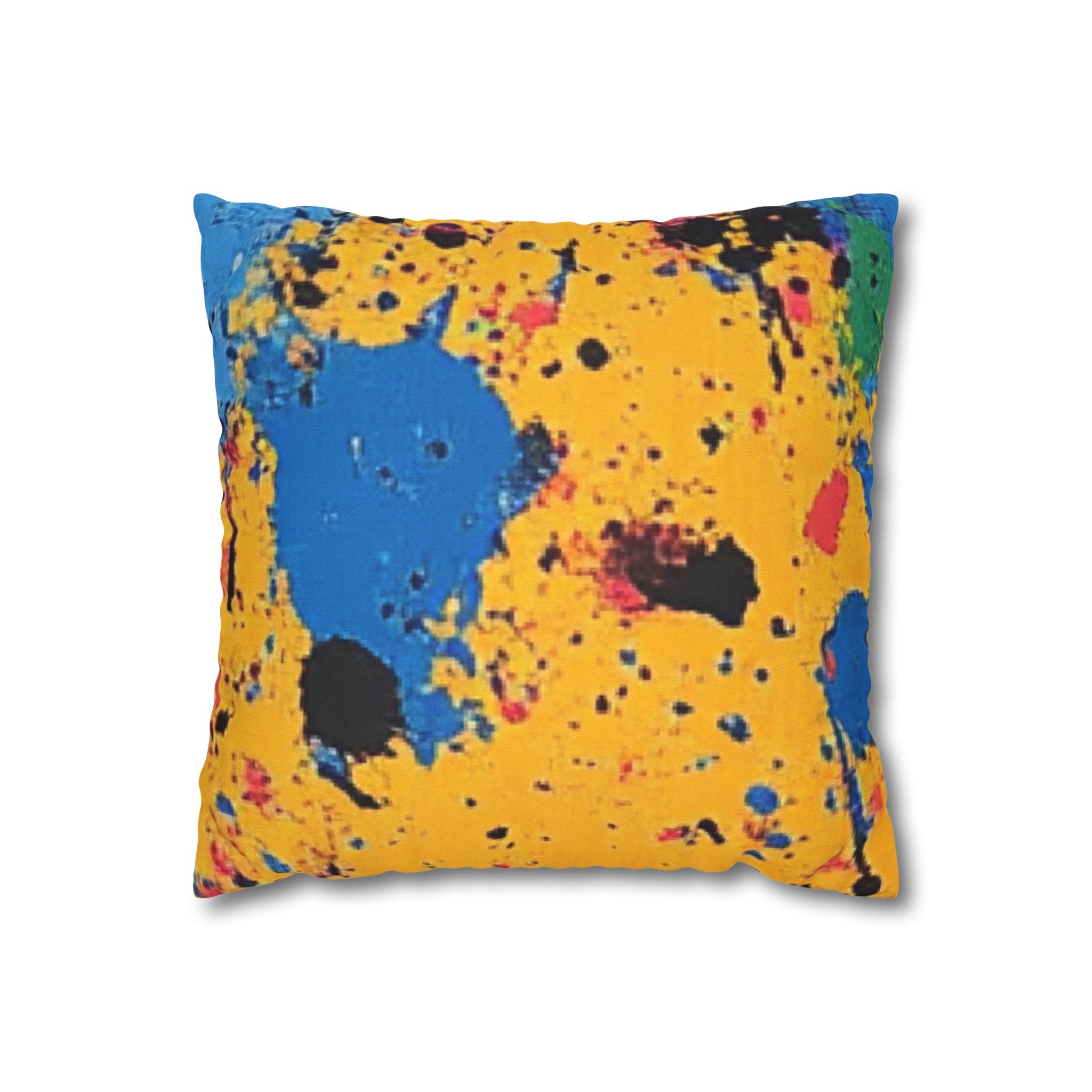 The Colors Of Paint Splatter Spun Polyester Square Pillowcase, Artsulli - Art is Long, Life is Short, Home Decor, Size, 14" × 14", , , , , 12644036427149
