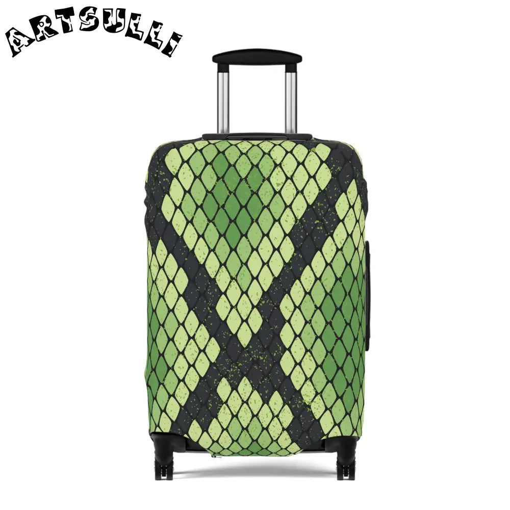 JAKKOUTTHEBXX Snake Skin Green and Black Luggage Cover JAKKOUTTHEBXX