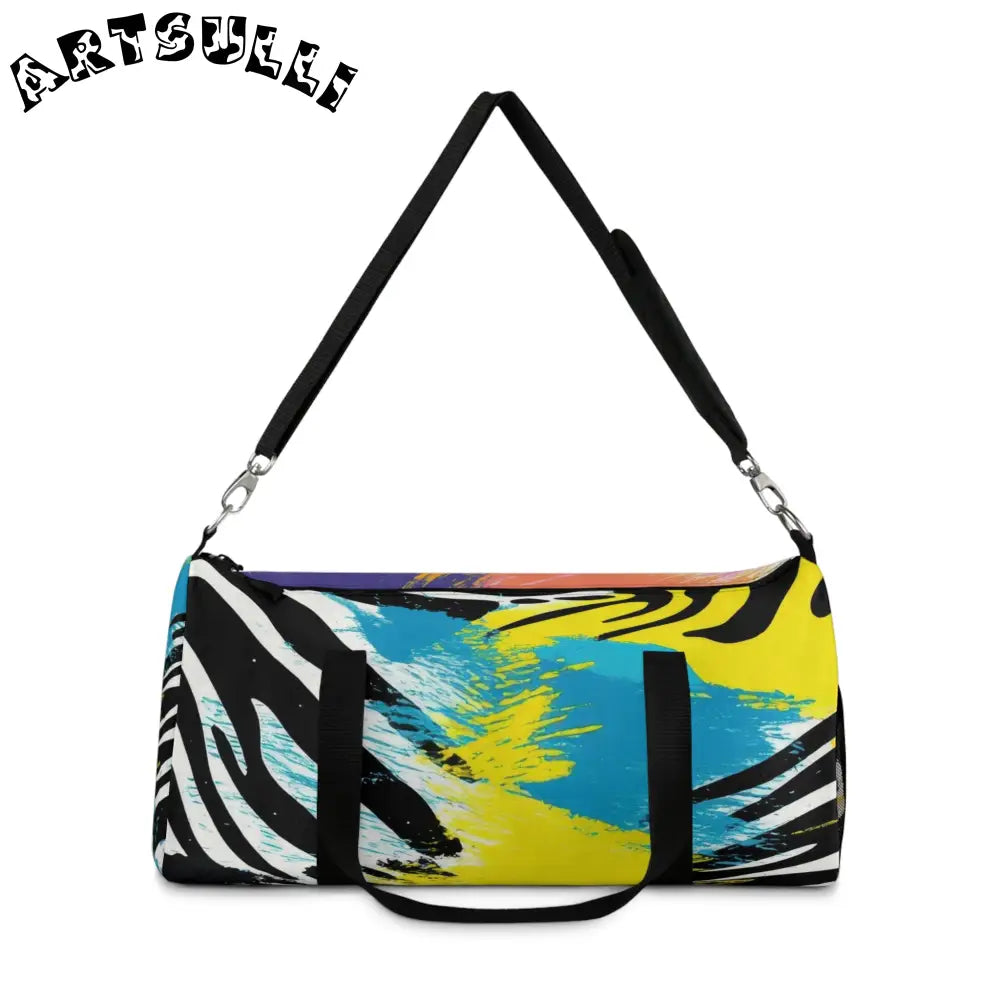JAKKOUTTHEBXX Durable Brushstroke and Stripes Duffel Bag 2025