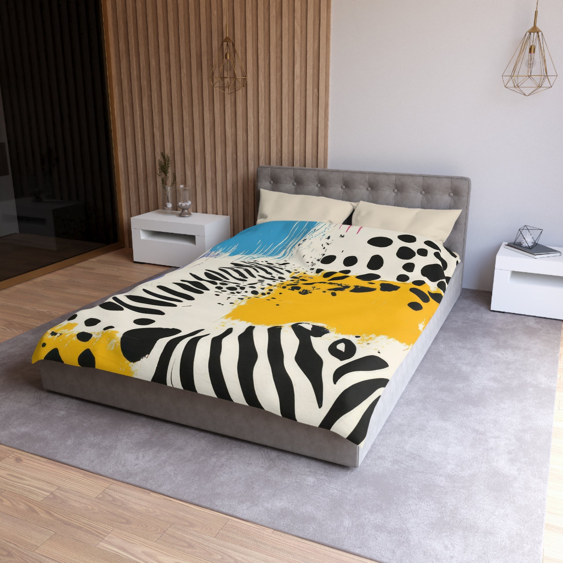 Rae Zebra Rhapsody Microfiber Duvet Cover, Artsulli - Art is Long, Life is Short, Home Decor, , , , , , , 