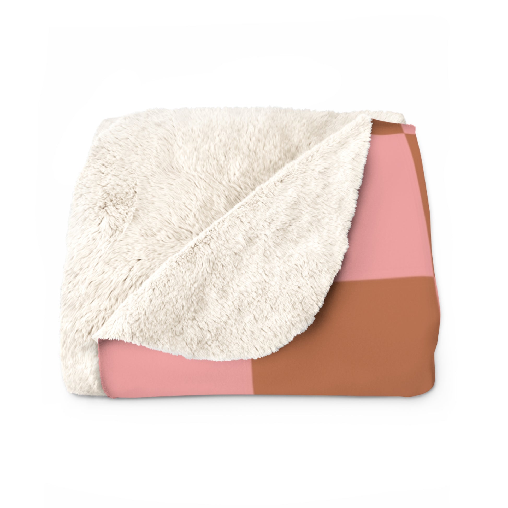 Chessboard Pink and Brown Sherpa Fleece Blanket, Artsulli - Art is Long, Life is Short, Home Decor, , , , , , , 