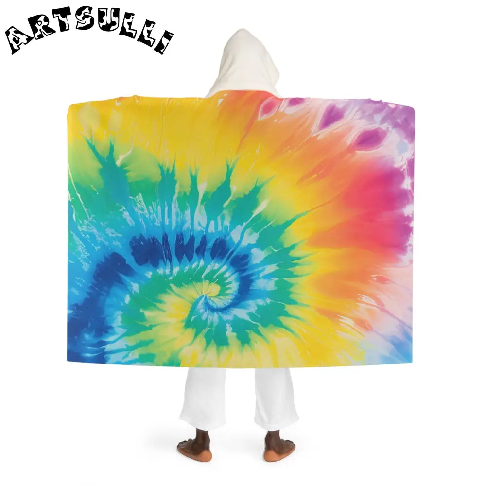 JAKKOUTTHEBXX Tie Dye Hooded Sherpa Fleece Blanket 2025