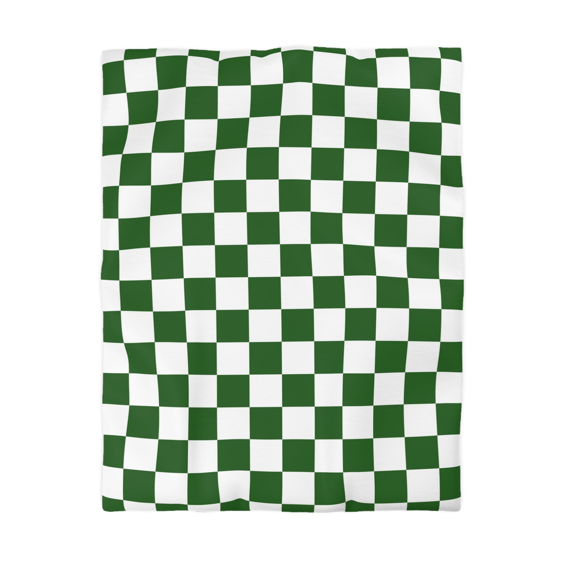 Checkerboard White and Dark Green Microfiber Duvet Cover, Artsulli - Art is Long, Life is Short, Home Decor, Size, Twin, Color, Cream, , , 30799911923980548475