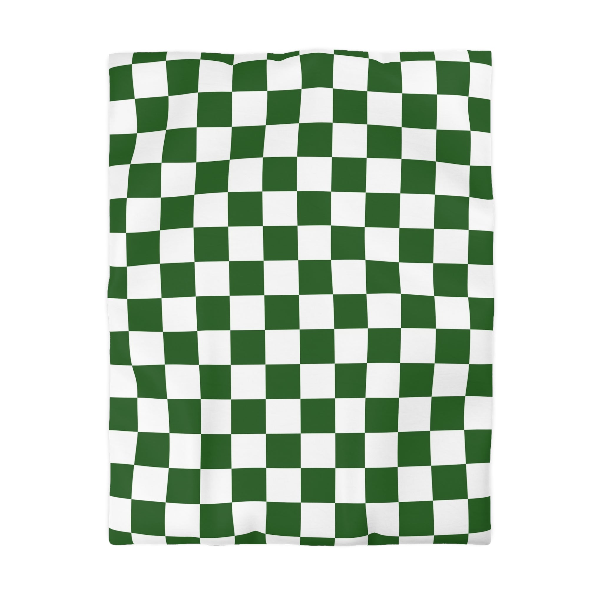 Checkerboard White and Dark Green Microfiber Duvet Cover, Artsulli - Art is Long, Life is Short, Home Decor, Size, Twin, Color, Cream, , , 30799911923980548475