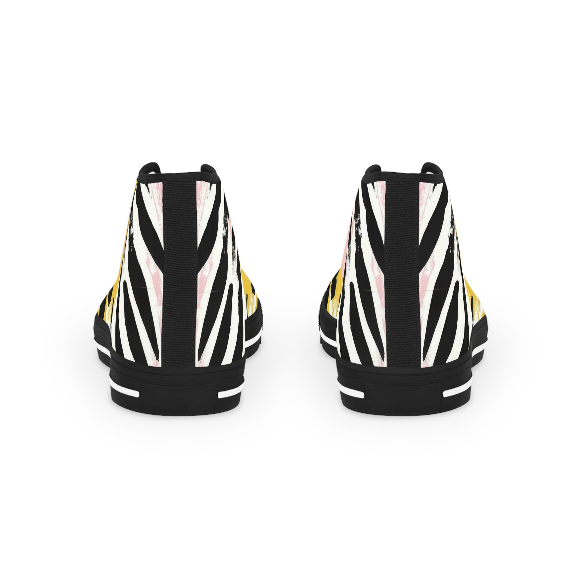 Wild Zebra Stripes x Paint Brush Strokes Multi-Color II Men's High Top Sneakers, Artsulli - Art is Long, Life is Short, Shoes, , , , , , , 