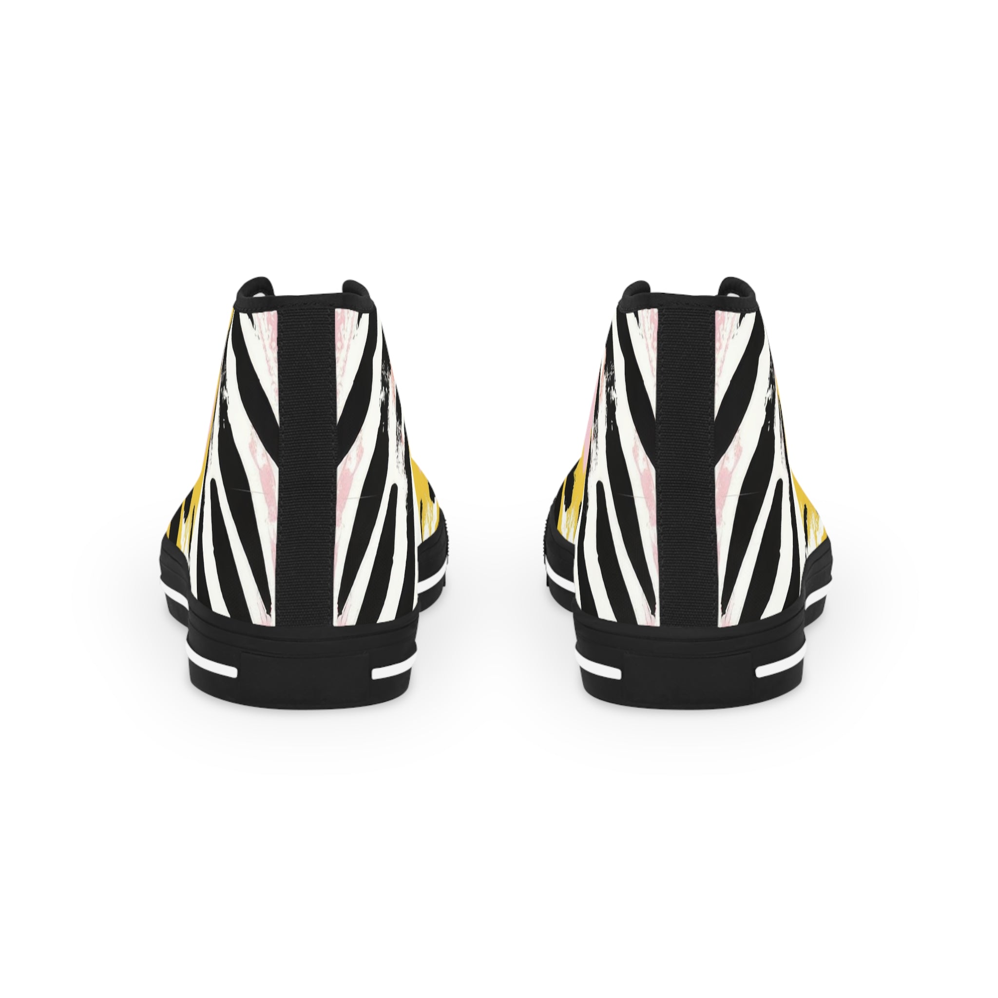 Wild Zebra Stripes x Paint Brush Strokes Multi-Color II Men's High Top Sneakers, Artsulli - Art is Long, Life is Short, Shoes, , , , , , , 