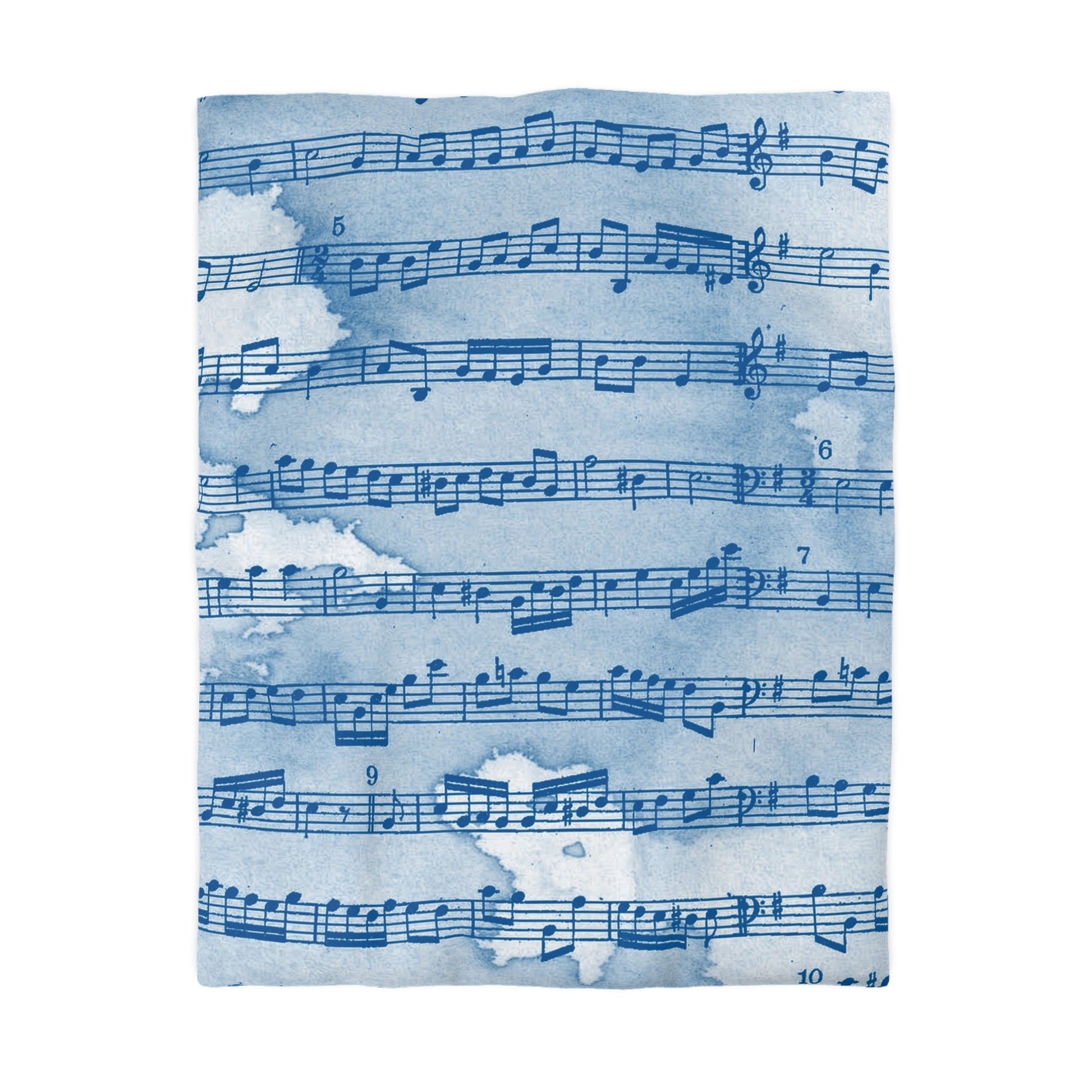 Drip Spill Type Beat Sheet Music Blue Microfiber Duvet Cover, Artsulli - Art is Long, Life is Short, Home Decor, Size, Twin, Color, White, , , 61295220488237349527