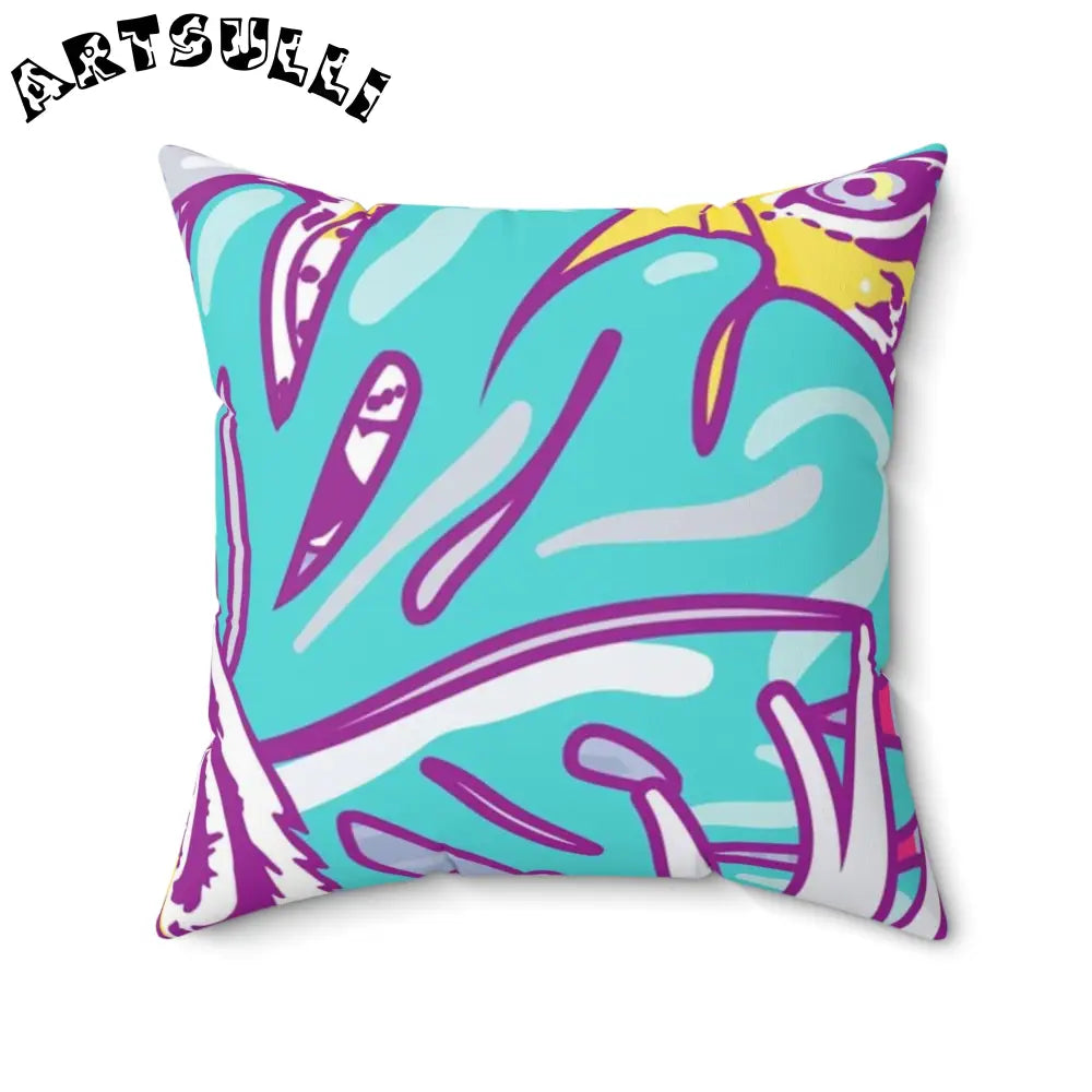 JAKKOUTTHEBXX Tropical Floral Tigers Torquise and Purple Spun