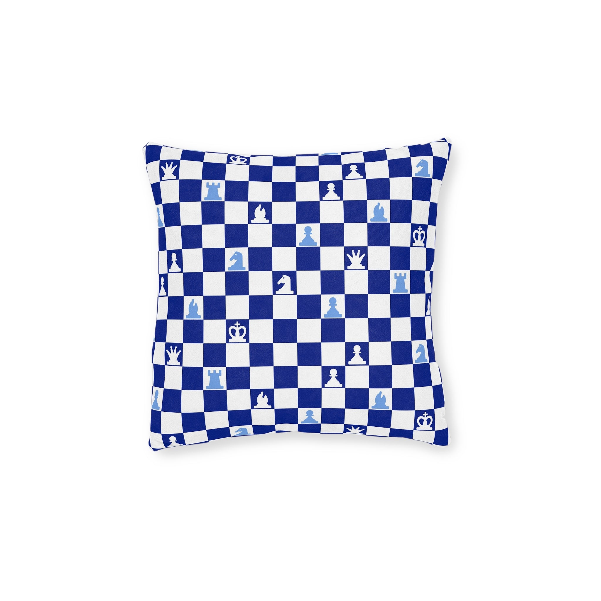 Chessboard Navy Blue Square Pillow, Artsulli - Art is Long, Life is Short, Home Decor, Size, 12" × 12", , , , , 13104970426404673916