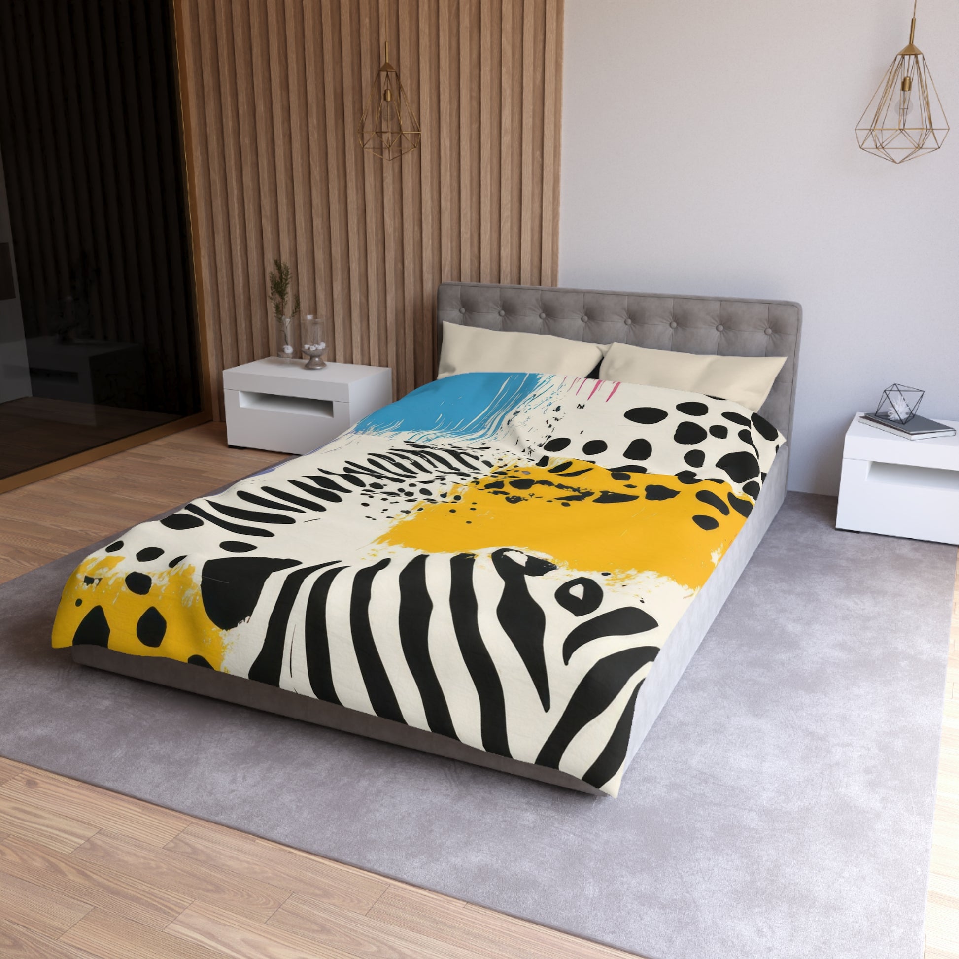 Rae Zebra Rhapsody Microfiber Duvet Cover, Artsulli - Art is Long, Life is Short, Home Decor, , , , , , , 