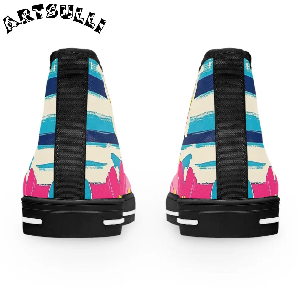 JAKKOUTTHEBXX Dayglo Floral Stripes II Multi-Color Women’s High Top