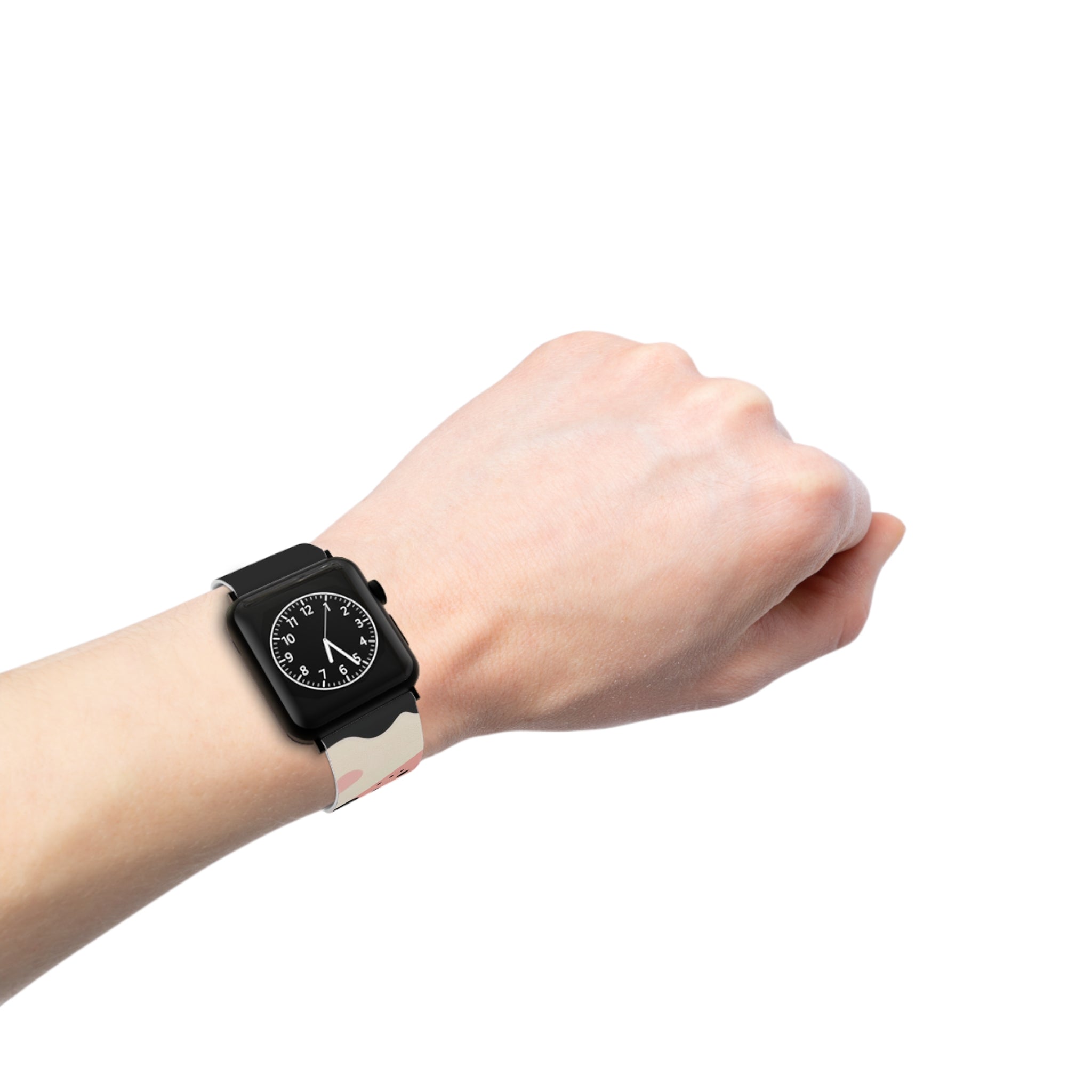 Organic Cow Print Cream and Pink Watch Band for Apple Watch, Artsulli - Art is Long, Life is Short, Accessories, , , , , , , 