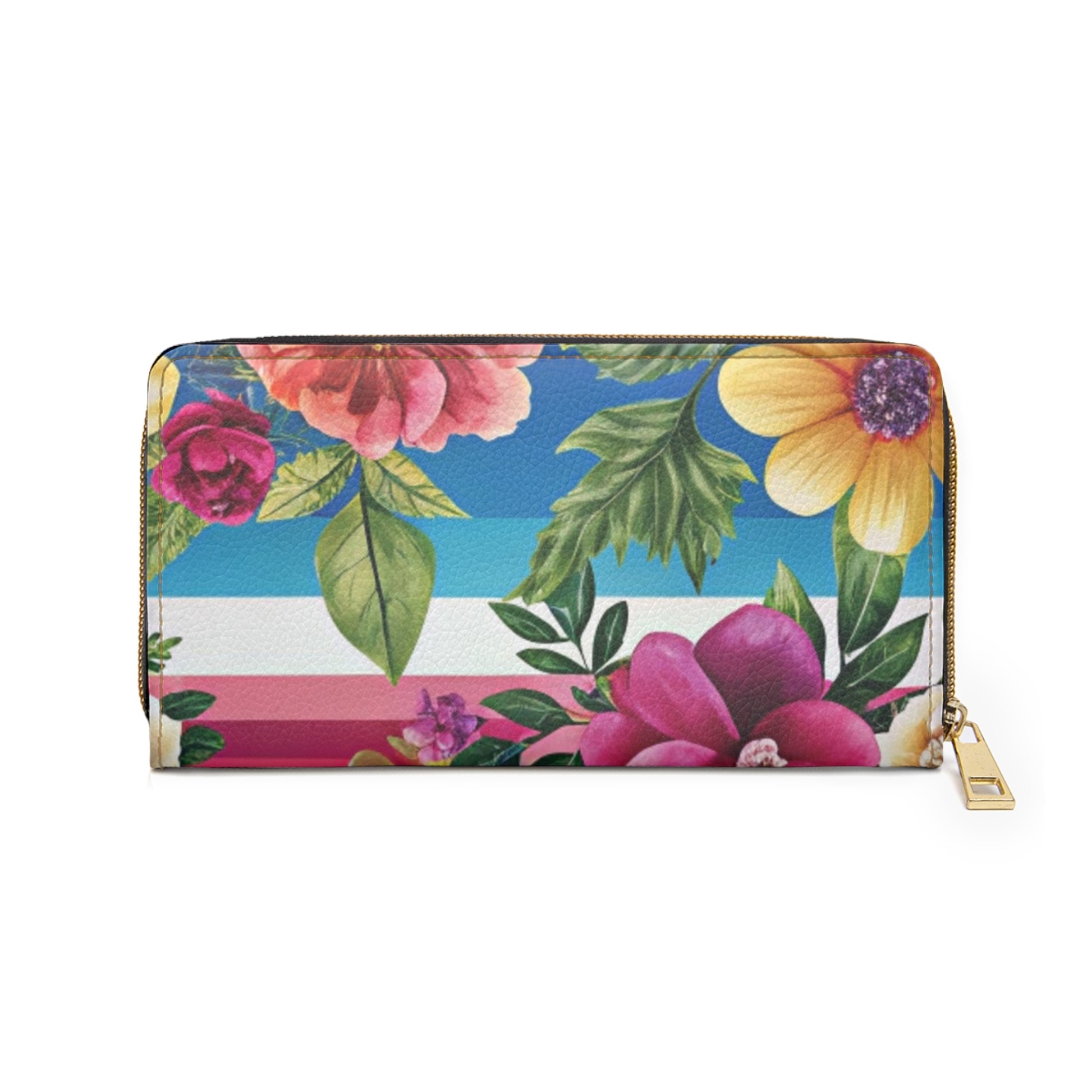 Floral Stripe 4K Zipper Wallet, Artsulli - Art is Long, Life is Short, Accessories, , , , , , , 