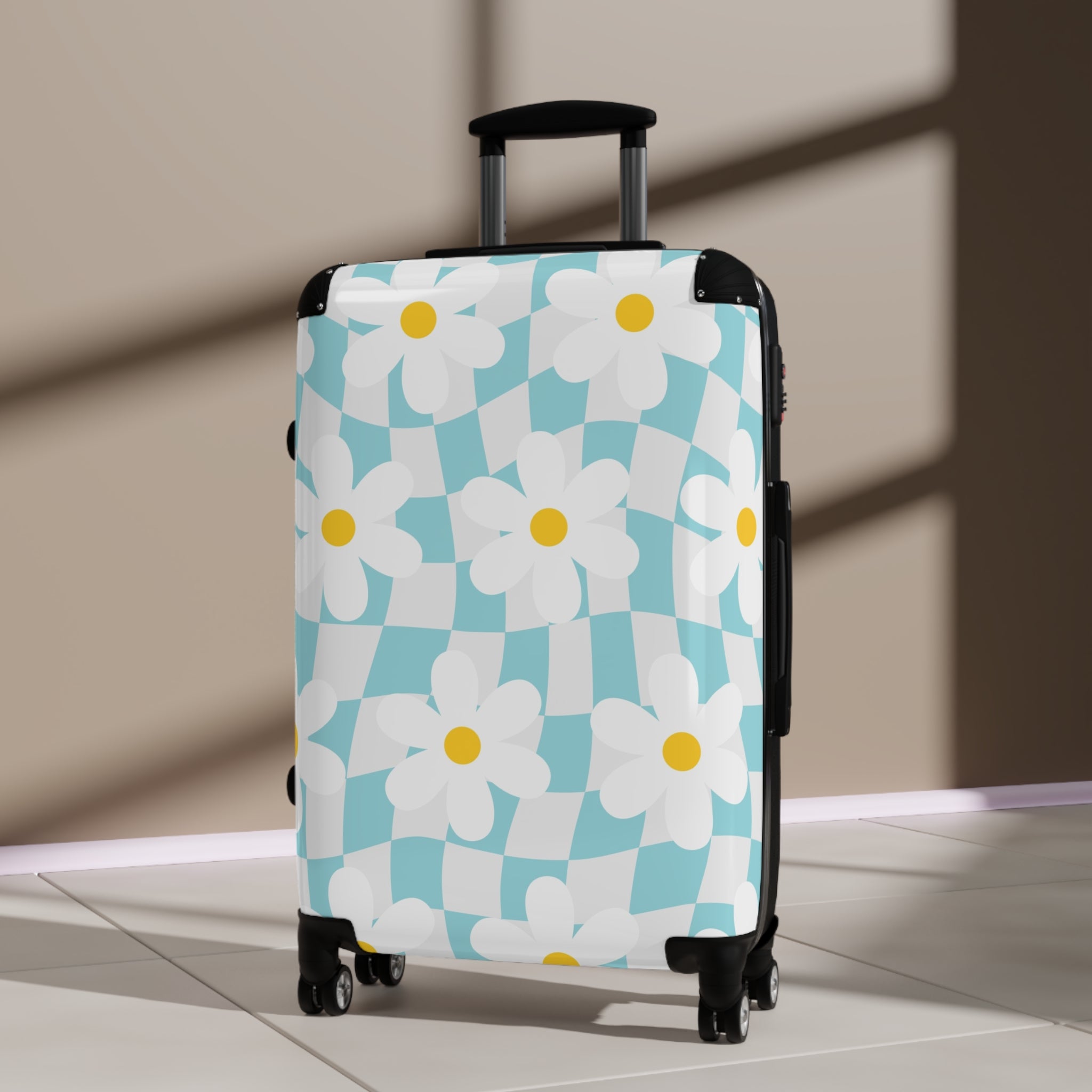 Trippy Check Garden Suitcase, Artsulli - Art is Long, Life is Short, Bags, , , , , , , 