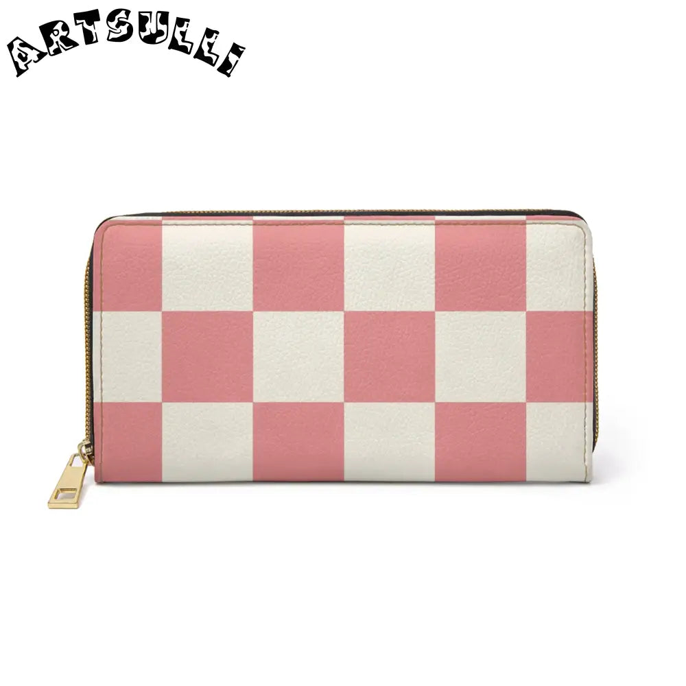 JAKKOUTTHEBXX Retro Checkered Grassland Sprites Zipper Wallet
