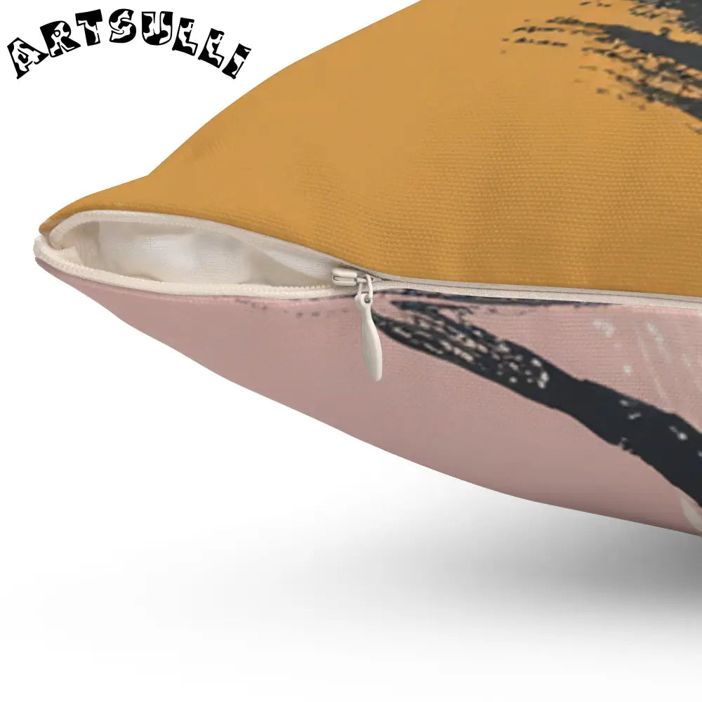 JAKKOUTTHEBXX Tiger Stripe Square Throw Pillow Orange Black Cream