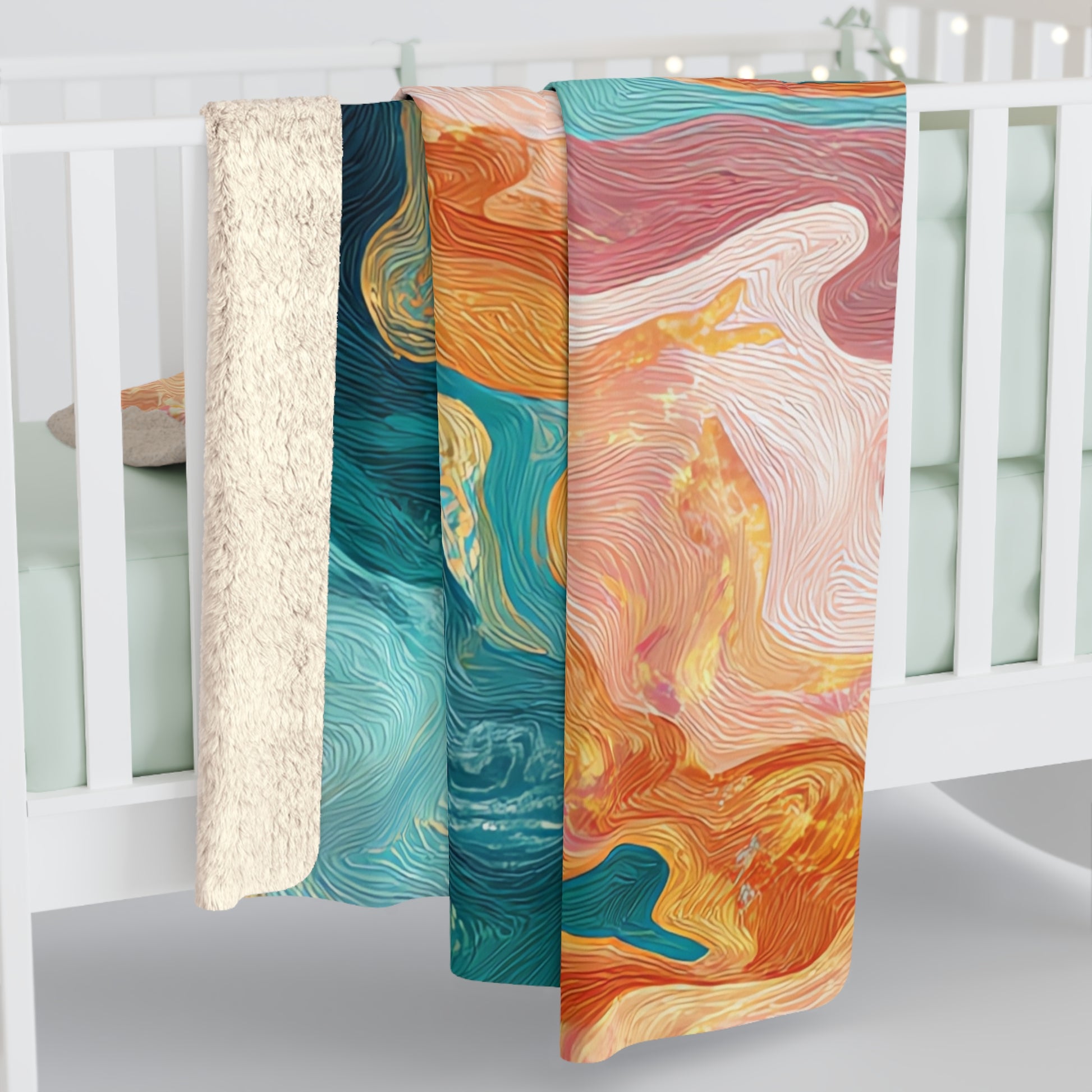 Liquid Marble Spill Sherpa Fleece Blanket, Artsulli - Art is Long, Life is Short, Home Decor, , , , , , , 