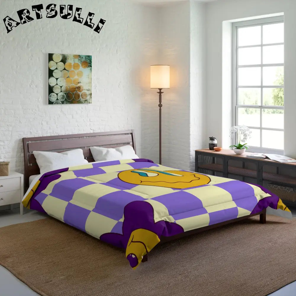 JAKKOUTTHEBXX Trippy Flower Power Motifs Comforter JAKKOUTTHEBXX