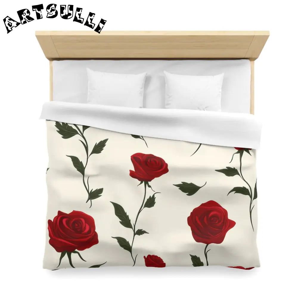 JAKKOUTTHEBXX Red Roses Microfiber Duvet Cover JAKKOUTTHEBXX