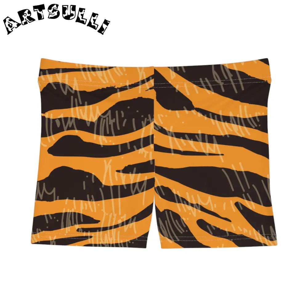 JAKKOUTTHEBXX Tiger Scratches Orange & Black Women’s Shorts (AOP)