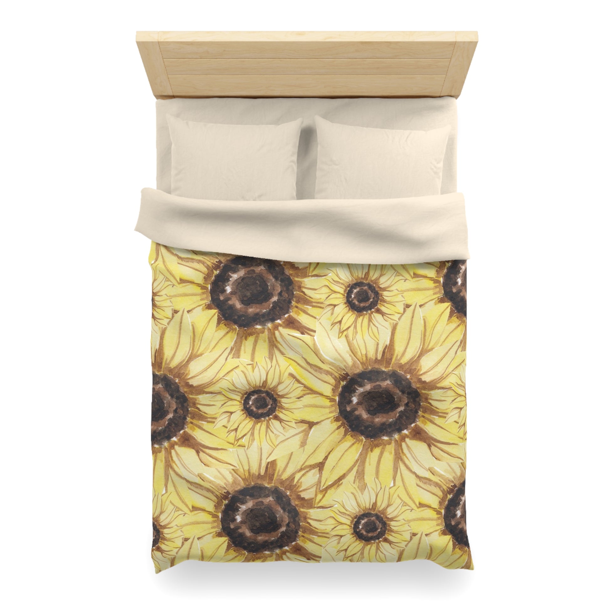 Retro Anime Sunflower Microfiber Duvet Cover, Artsulli - Art is Long, Life is Short, Home Decor, , , , , , , 