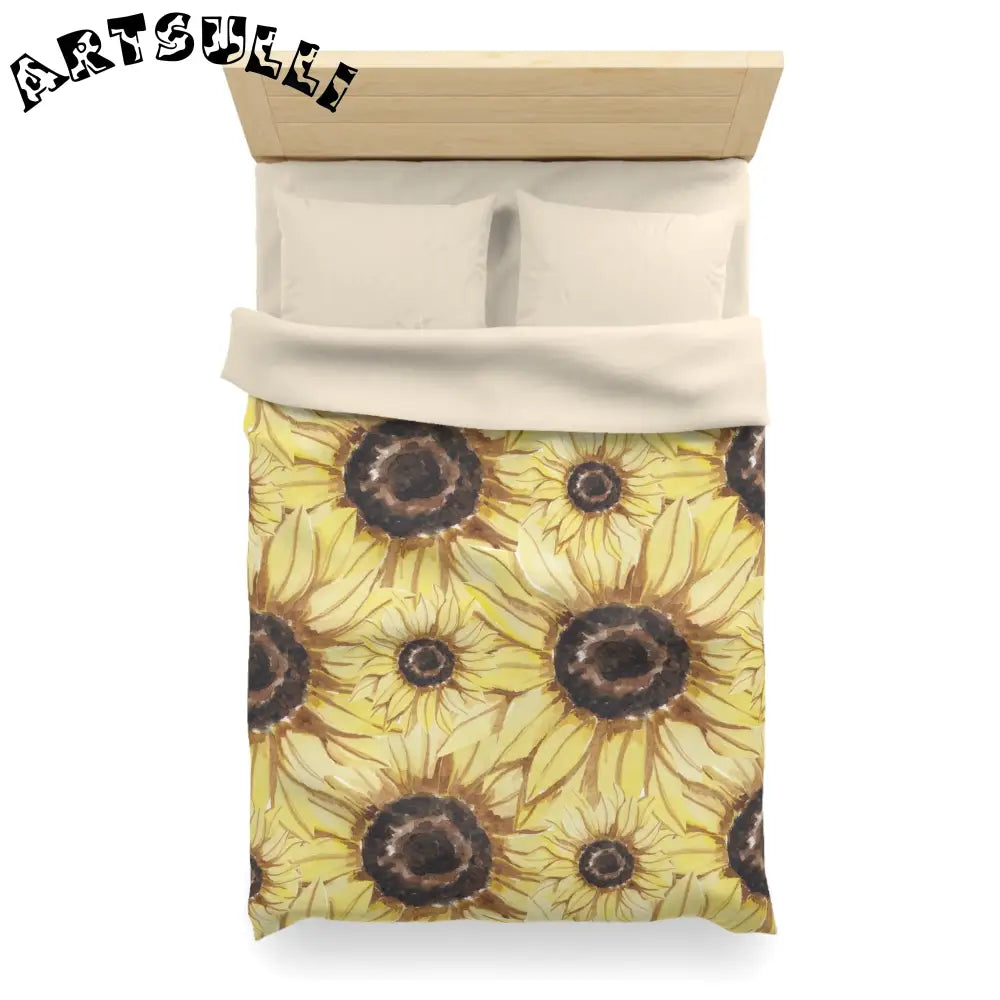 JAKKOUTTHEBXX Retro Anime Sunflower Microfiber Duvet Cover