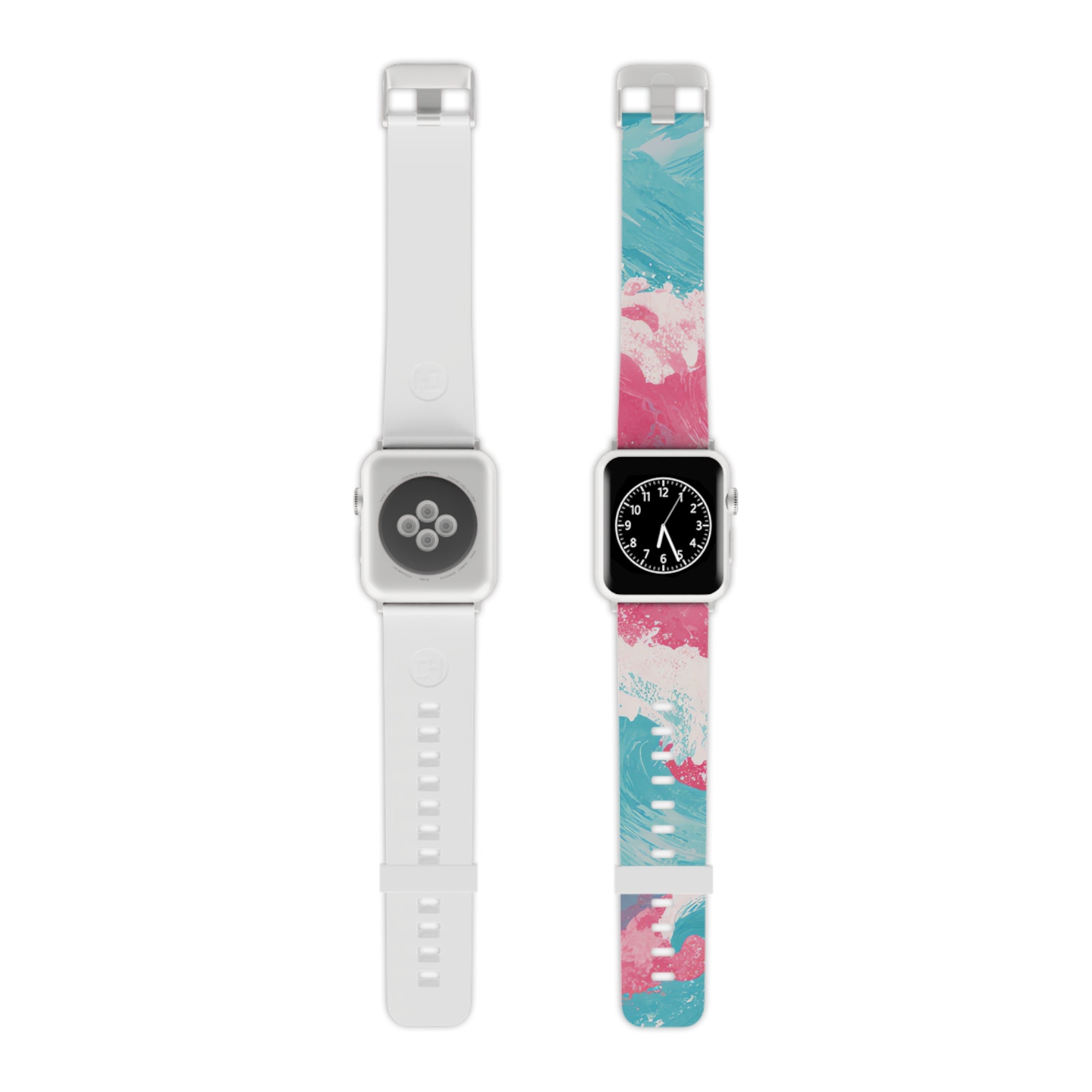 The Great Pastelwave Pink and Blue Watch Band for Apple Watch, Artsulli - Art is Long, Life is Short, Accessories, Size, 7.5'' × 0.75'' / 38 - 40 mm, Color, Silver, , , 10529681529657421586