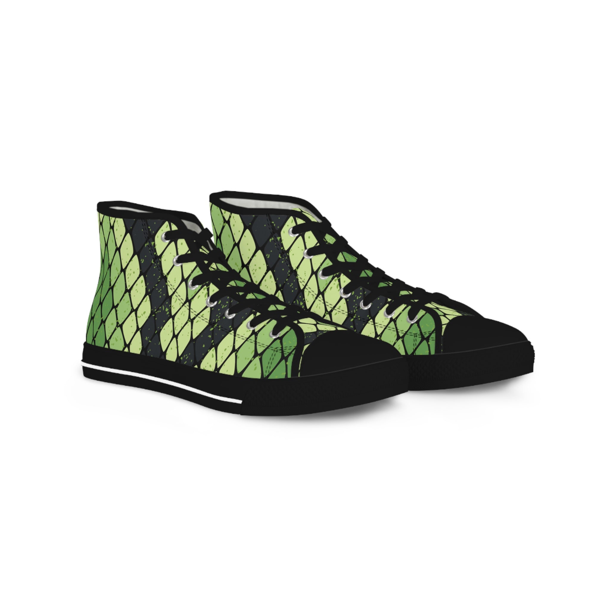 Snake Skin Men's High Top Sneakers, Artsulli - Art is Long, Life is Short, Shoes, Size, US 5, Color, Black sole, , , 11308919917278