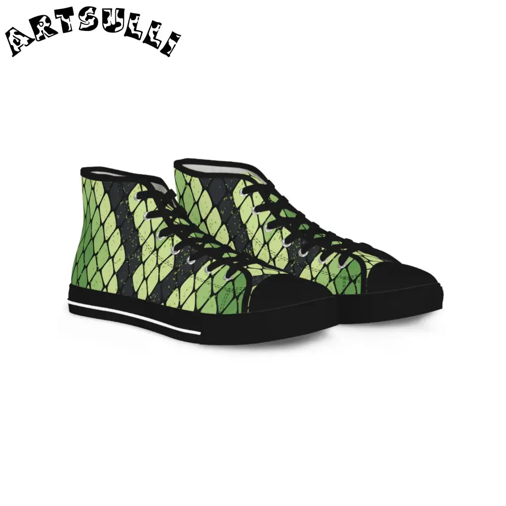 JAKKOUTTHEBXX Snake Skin Men’s High Top Sneakers JAKKOUTTHEBXX