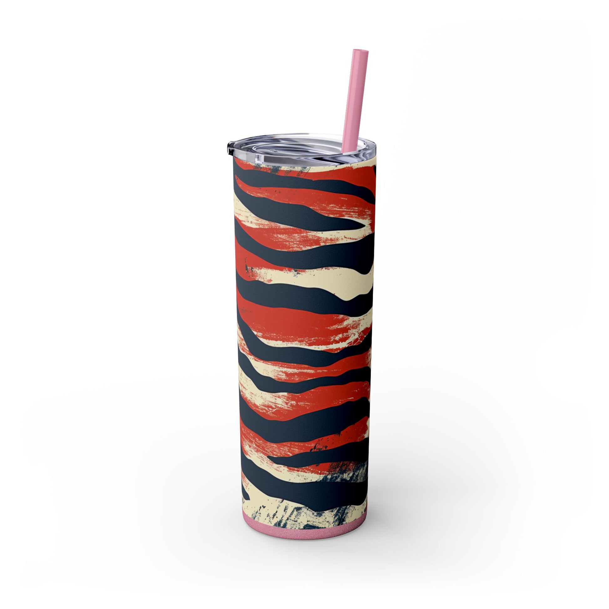 Capricious Tiger Wave Skinny Tumbler with Straw, 20oz, Artsulli - Art is Long, Life is Short, Mug, , , , , , , 