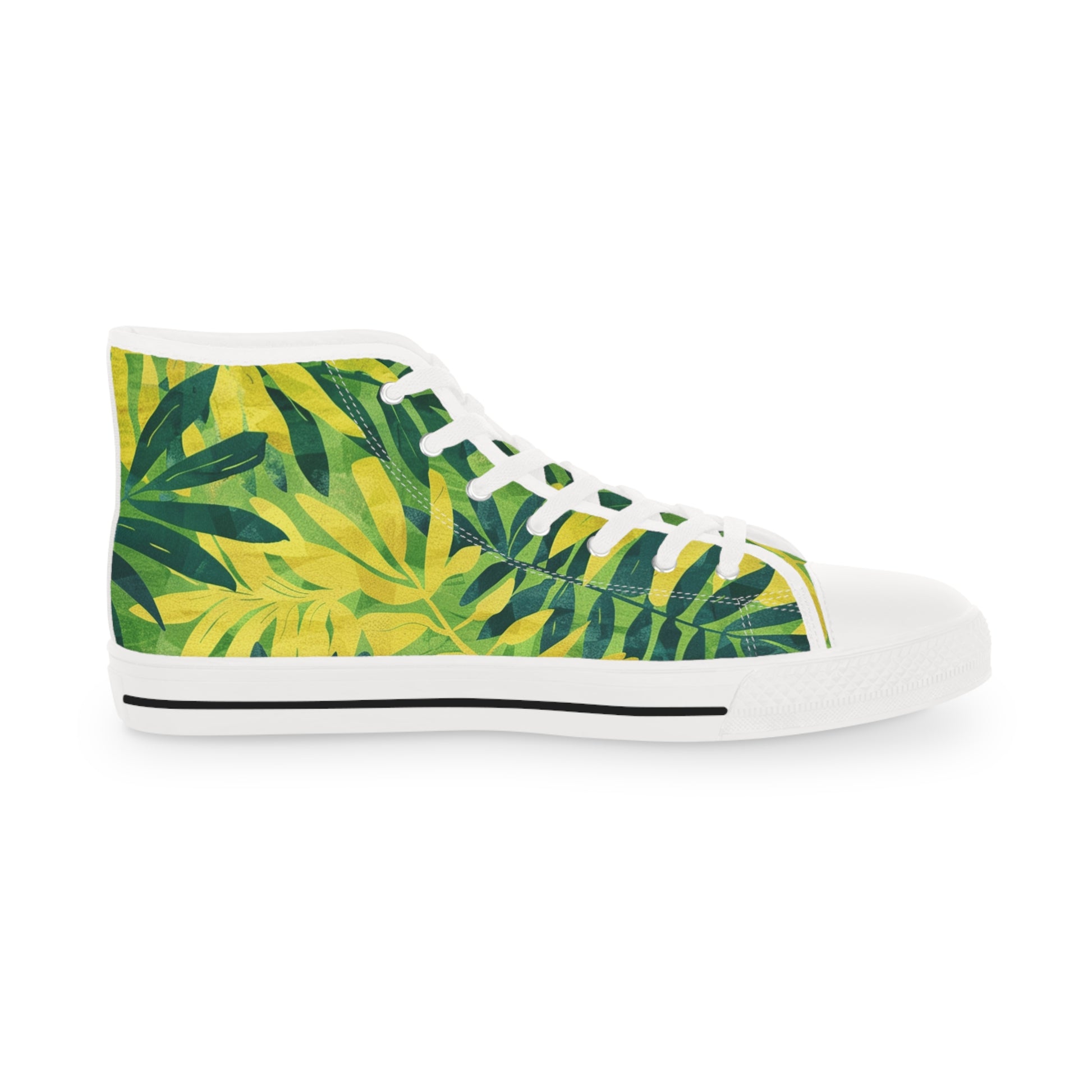 Green Leaf x Yellow Leaf x Tropical x Jungle III Men's High Top Sneakers, Artsulli - Art is Long, Life is Short, Shoes, , , , , , , 