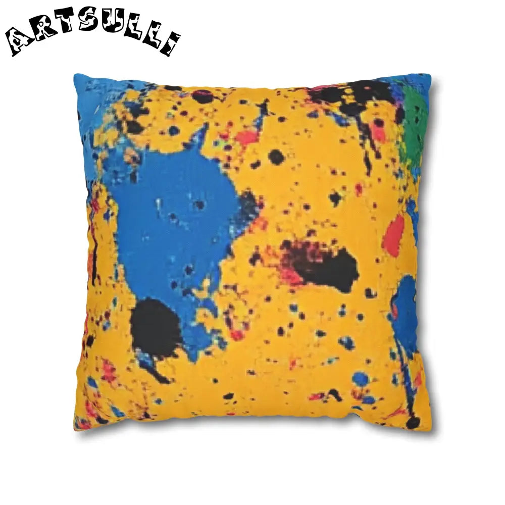 JAKKOUTTHEBXX The Colors Of Paint Splatter Spun Polyester Square