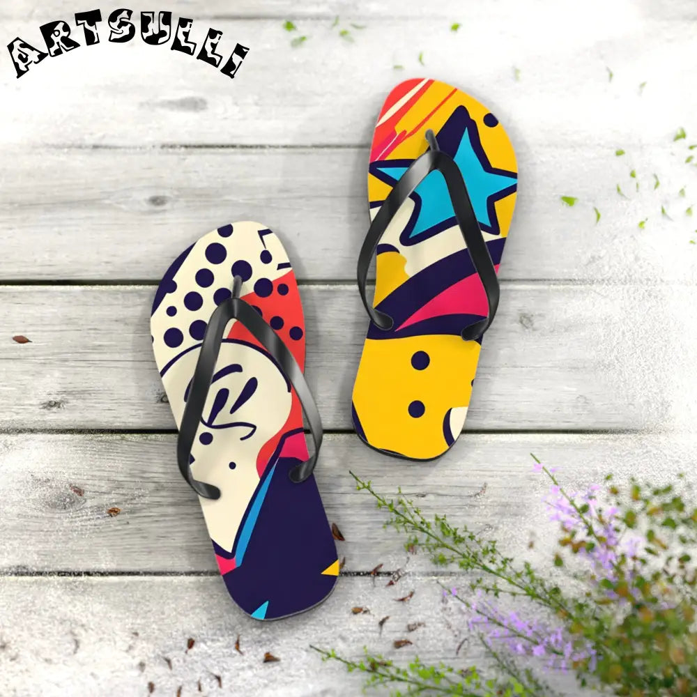 JAKKOUTTHEBXX Comic x Pop Art Flip Flops JAKKOUTTHEBXX Artsulli