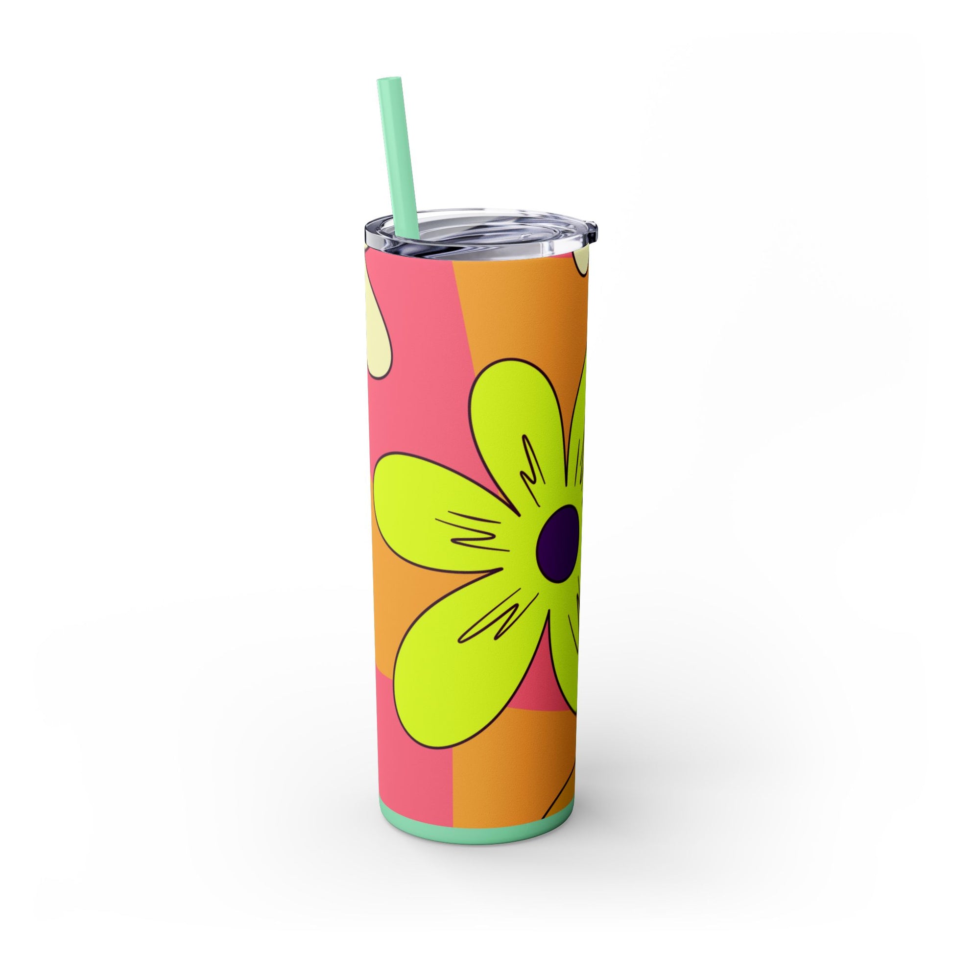 Trippy Sour Face Rave Skinny Tumbler with Straw, 20oz, Artsulli - Art is Long, Life is Short, Mug, , , , , , , 