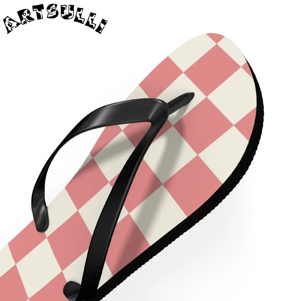 JAKKOUTTHEBXX Retro Checkered Grassland Sprites Flip Flops