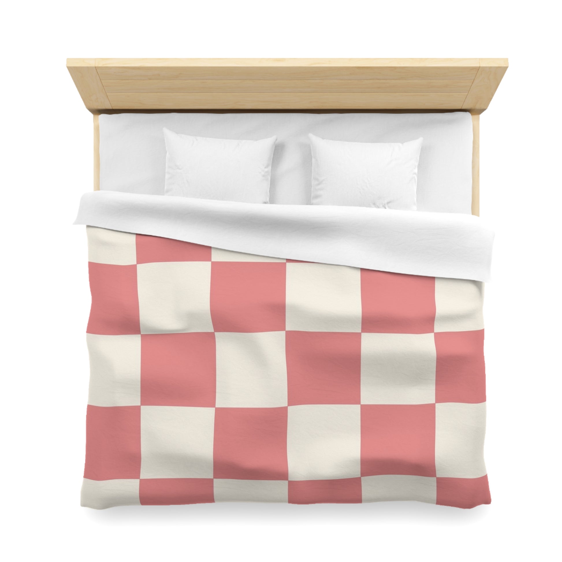 Retro Checkered Grassland Sprites Microfiber Duvet Cover, Artsulli - Art is Long, Life is Short, Home Decor, , , , , , , 