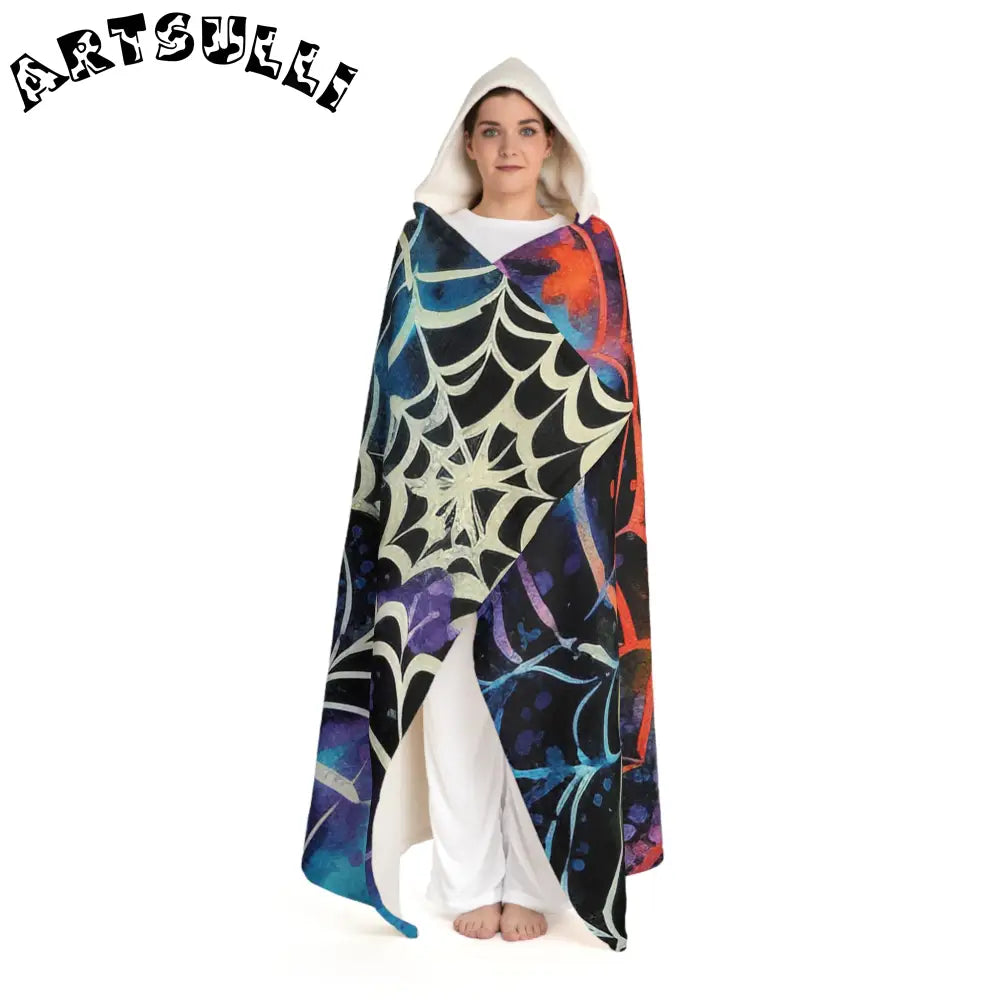 JAKKOUTTHEBXX Reversible Spiderweb Hooded Fleece Blanket 2025