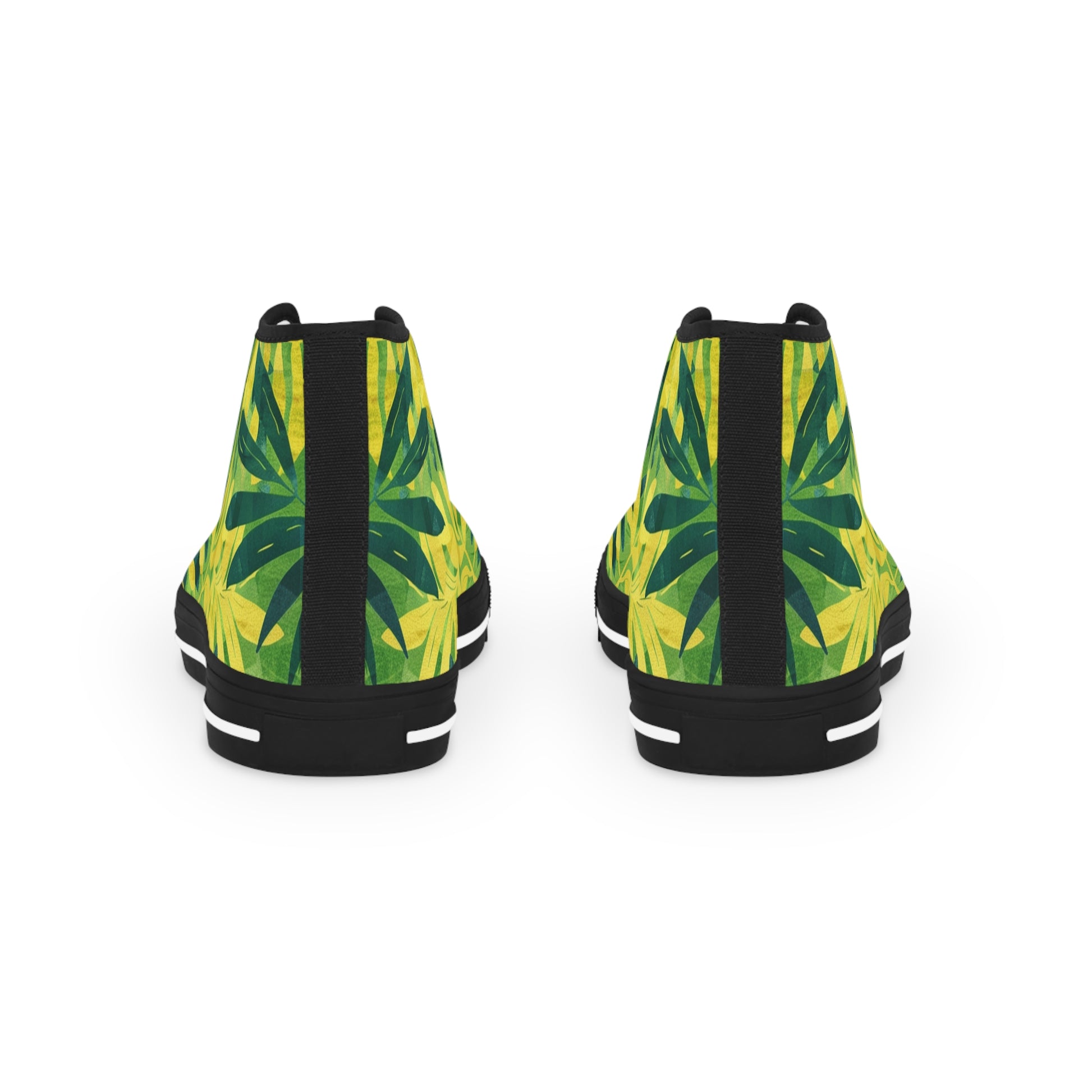 Green Leaf x Yellow Leaf x Tropical x Jungle III Men's High Top Sneakers, Artsulli - Art is Long, Life is Short, Shoes, , , , , , , 