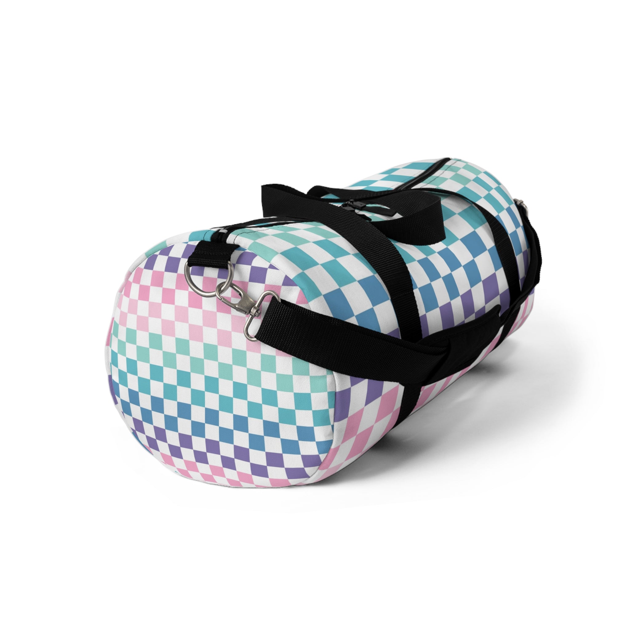 Vaporwave Rainbow  Checkerboard Multi-Color Duffel Bag, Artsulli - Art is Long, Life is Short, Bags, , , , , , , 