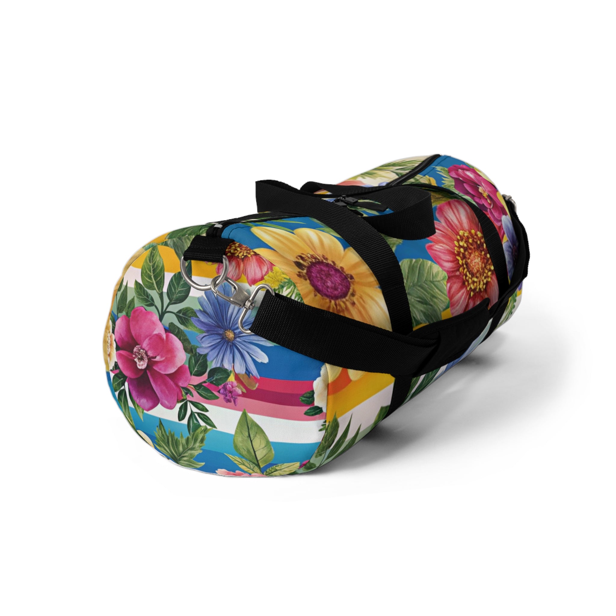 Floral Stripe 4K Duffel Bag, Artsulli - Art is Long, Life is Short, Bags, , , , , , , 