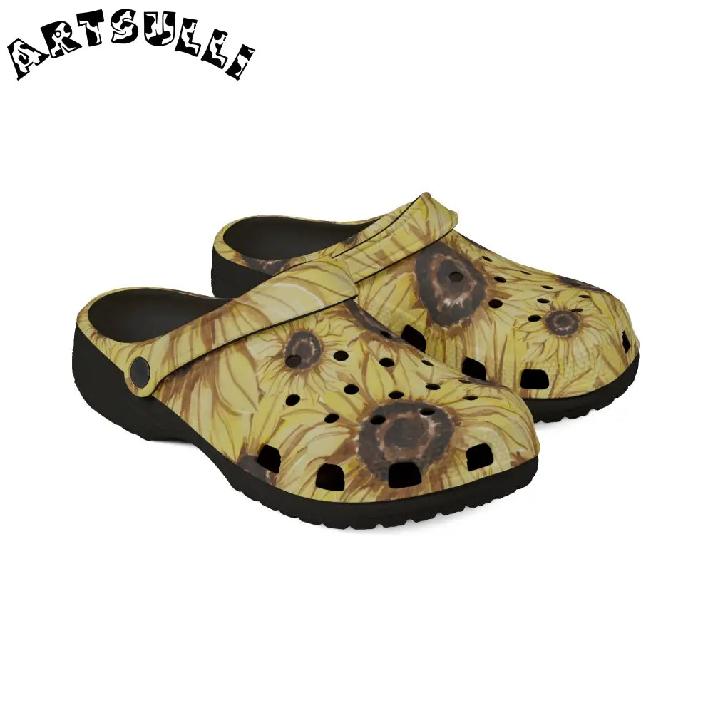 JAKKOUTTHEBXX Retro Anime Sunflower EVA Foam Rubber Shoes (AOP)