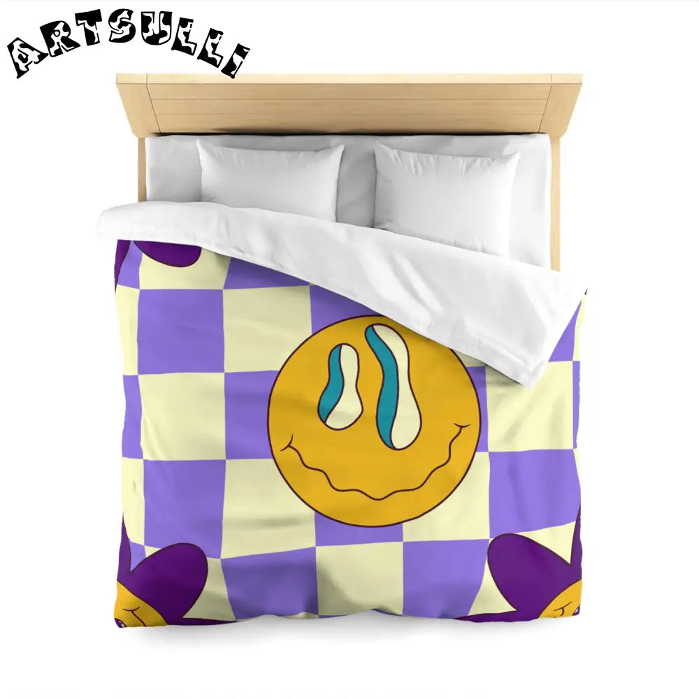 JAKKOUTTHEBXX Trippy Flower Power Motifs Microfiber Duvet Cover