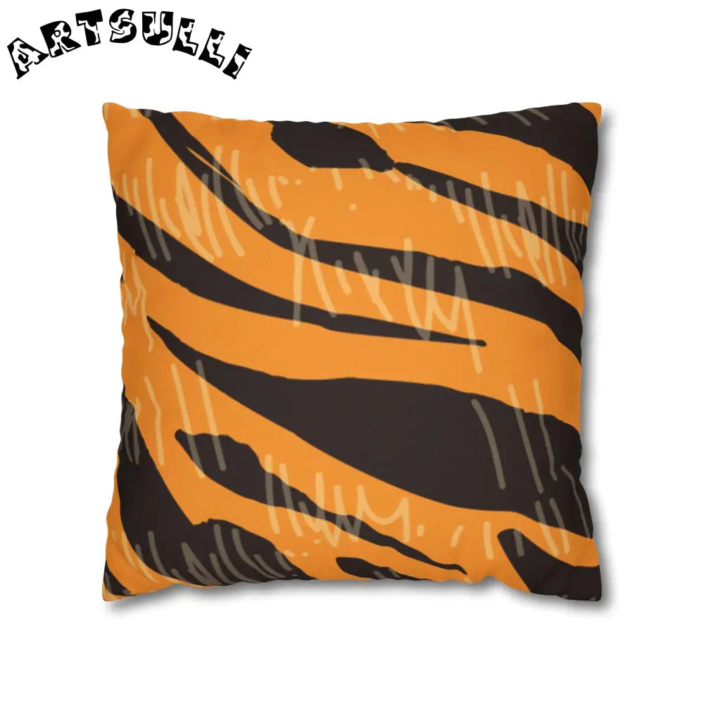 JAKKOUTTHEBXX Tiger Scratches Orange & Black Spun Polyester Square