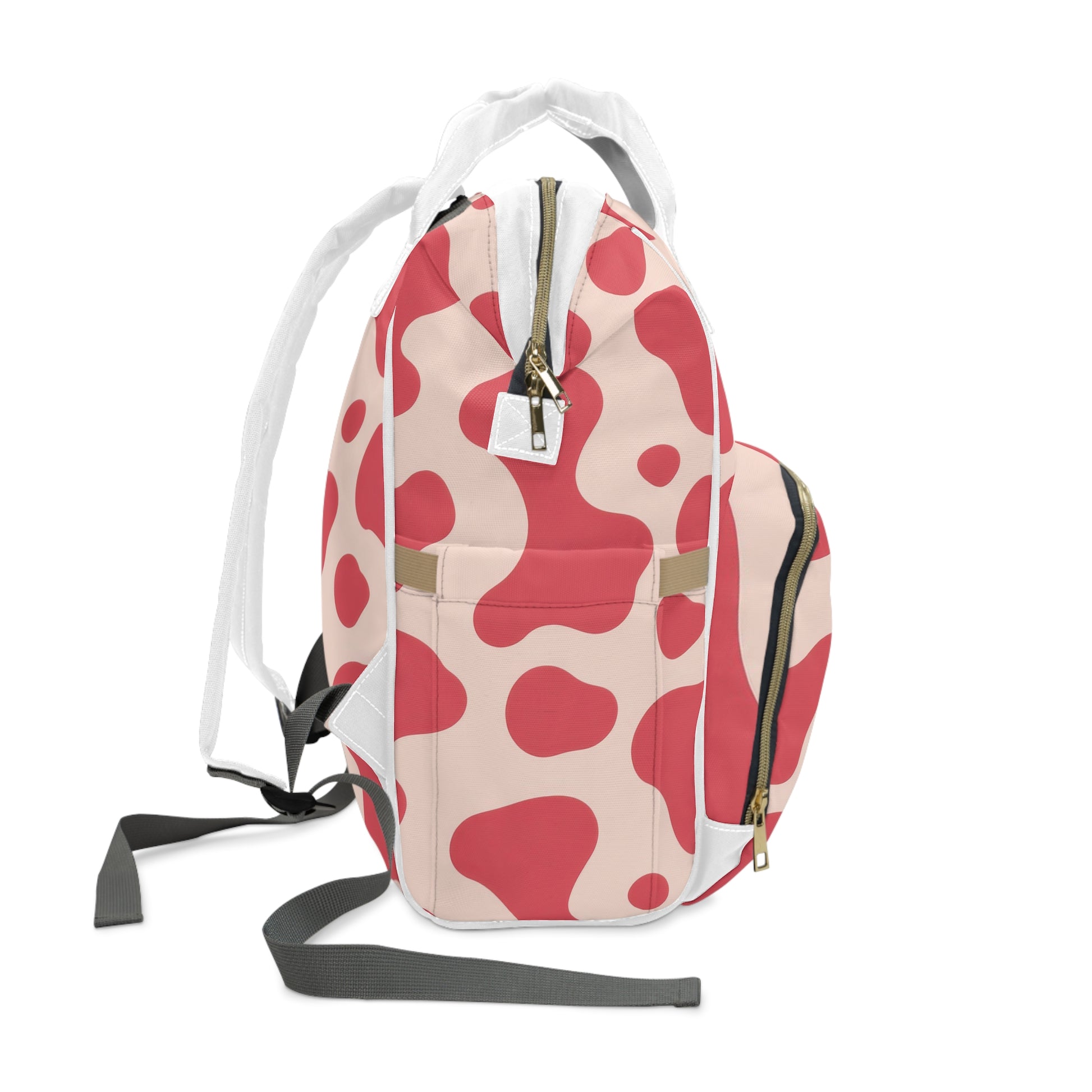 Red Jungle Cow Multifunctional Diaper Backpack, Artsulli - Art is Long, Life is Short, Bags, , , , , , , 